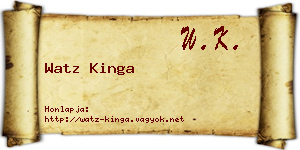 Watz Kinga névjegykártya