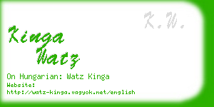 kinga watz business card